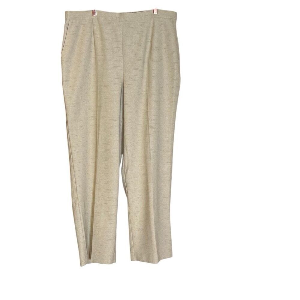 Alfred Dunner Studio Classic Fit Pull On Straight Leg Dress Pants Beige Size 18W - Picture 2 of 8